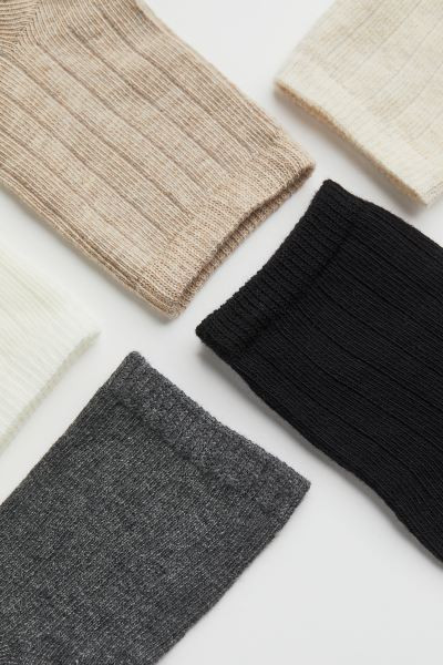 5-pack Textured-knit Socks | H&M (US + CA)