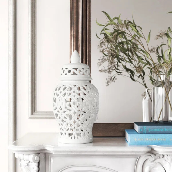 Joyce White 18.11'' Indoor / Outdoor Ceramic Jar | Wayfair Professional
