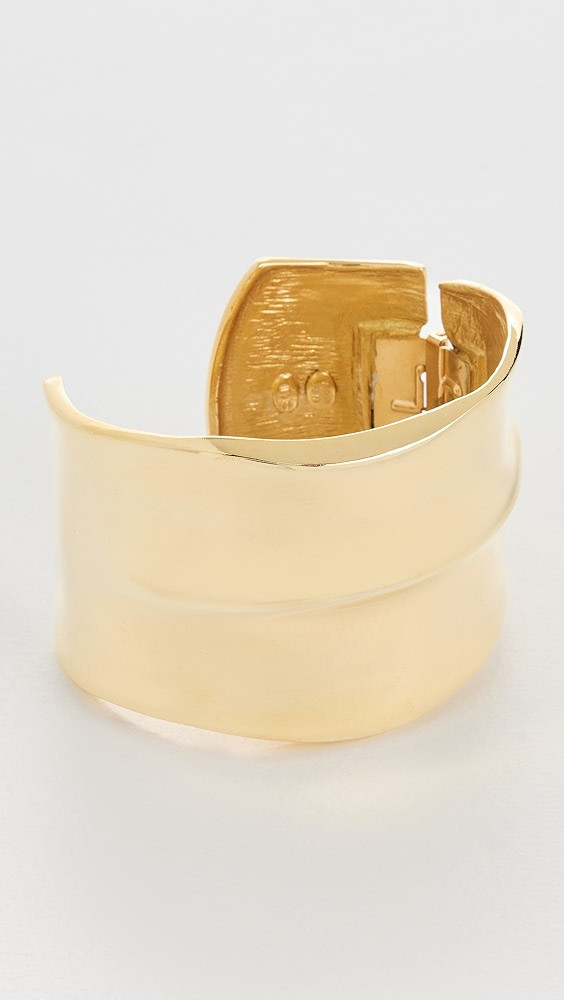 Thick Polished Gold Hinged Cuff Bracelet | Shopbop