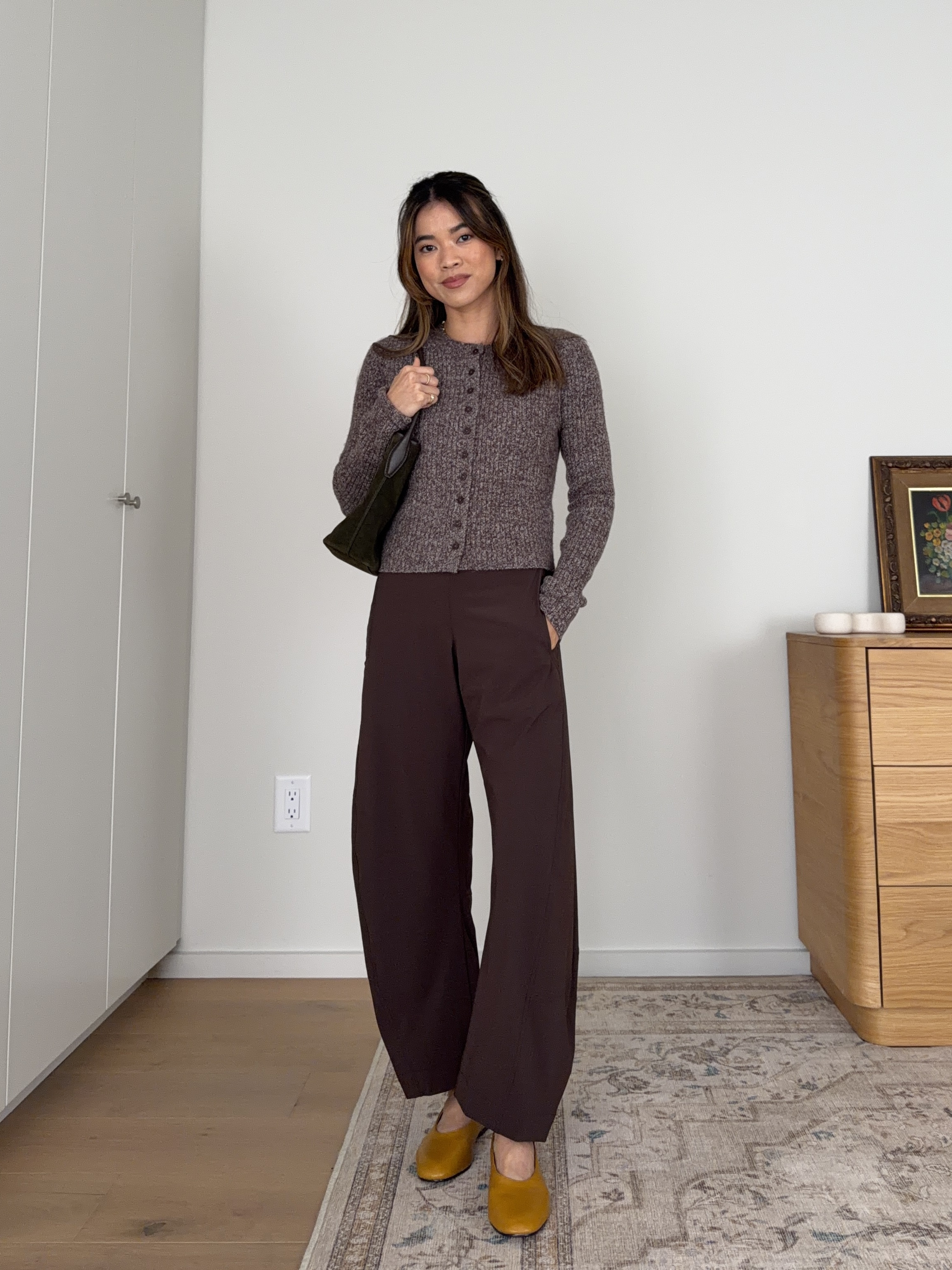I’m obsessed with these @Ruti pants I had to get them in another color!

Sizing info: 
-Abercrombie Merino Wool-Blend Shrunken Crew Cardigan (Size XS in Brown) 
-Ruti The On The Loose Work Pants (Size 0 regular in Coffee) 

brown pants, petite pants, brown petite pants, fall pants, summer pants, barrel pants, summer outfit, fall outfit, vacation outfit, travel outfit, best petite pants, petite barrel pants, comfy pants, viral barrel pants, fall outfit, petite fall outfit

#LTKootd #LTKSeasonal #LTKPetite