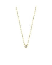 Diamond Solitaire Necklace | 14k Yellow Gold Necklaces for Women | 14k Solid Gold Bezel Set Pendant  | Amazon (US)