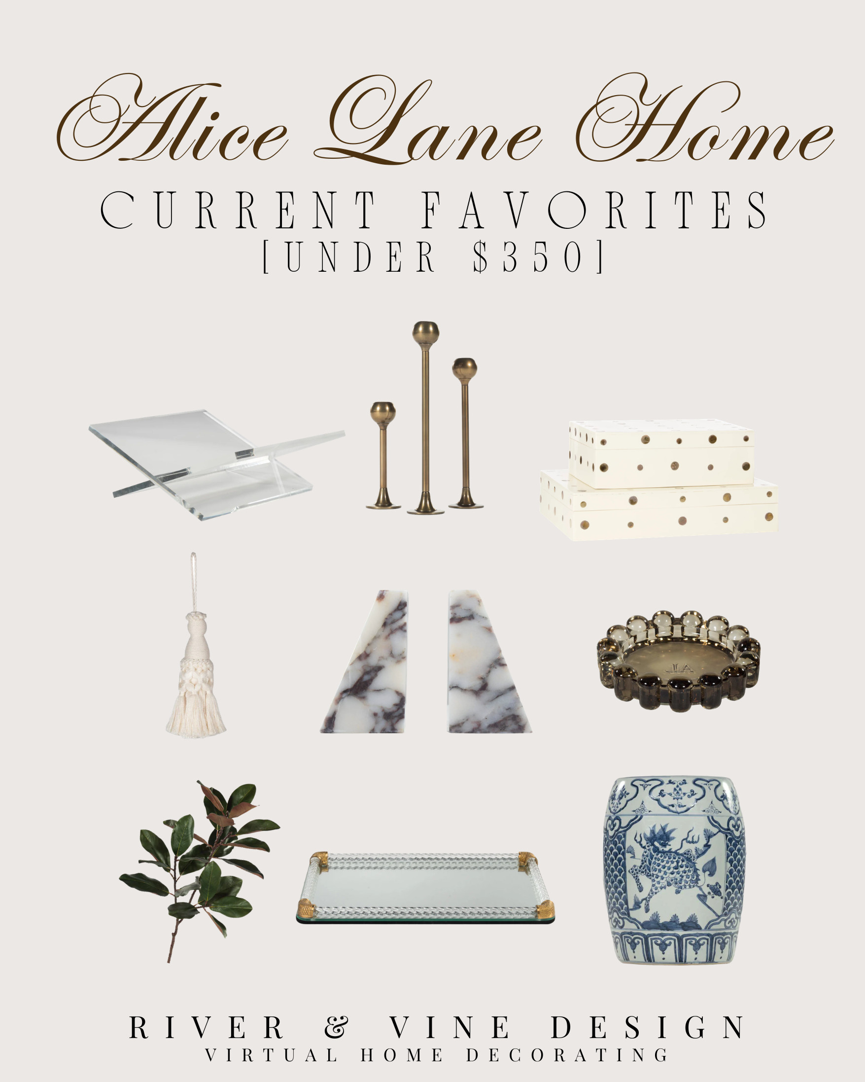 Current favorites under $350 🤎

A timeless mix of polished accents, marble details, blue and white decor, and classic styling pieces that instantly make a room feel more collected. Perfect for shelves, coffee tables, consoles, built-ins, or layering into a styled vignette.

#LTKHome #LTKFinds #LTKUnder350 #HomeDecorFinds #ClassicHomeDecor #ShelfStyling #CoffeeTableDecor #BlueAndWhiteDecor #MarbleDecor #RiverAndVineDesign 

 #LTKHome
