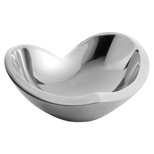 Nambe Heart Modern Classic Silver Metal Decorative Bowl | Kathy Kuo Home