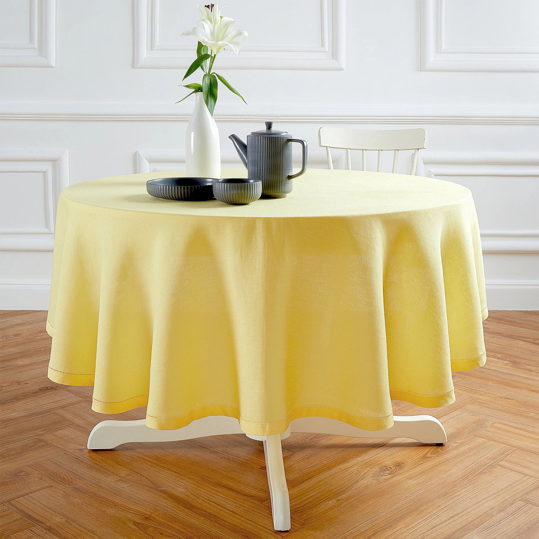 Sonoma Hemstitch Round Tablecloth | Solino Home
