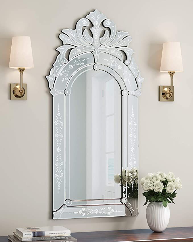 KOHROS Wall Mounted Squared Mirror, Venetian Mirror Decor for The Living Room, Bathroom, Bedroom ... | Amazon (US)