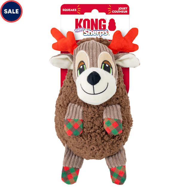 KONG Holiday Sherps Floofs Reindeer Dog Toy, Medium | Petco