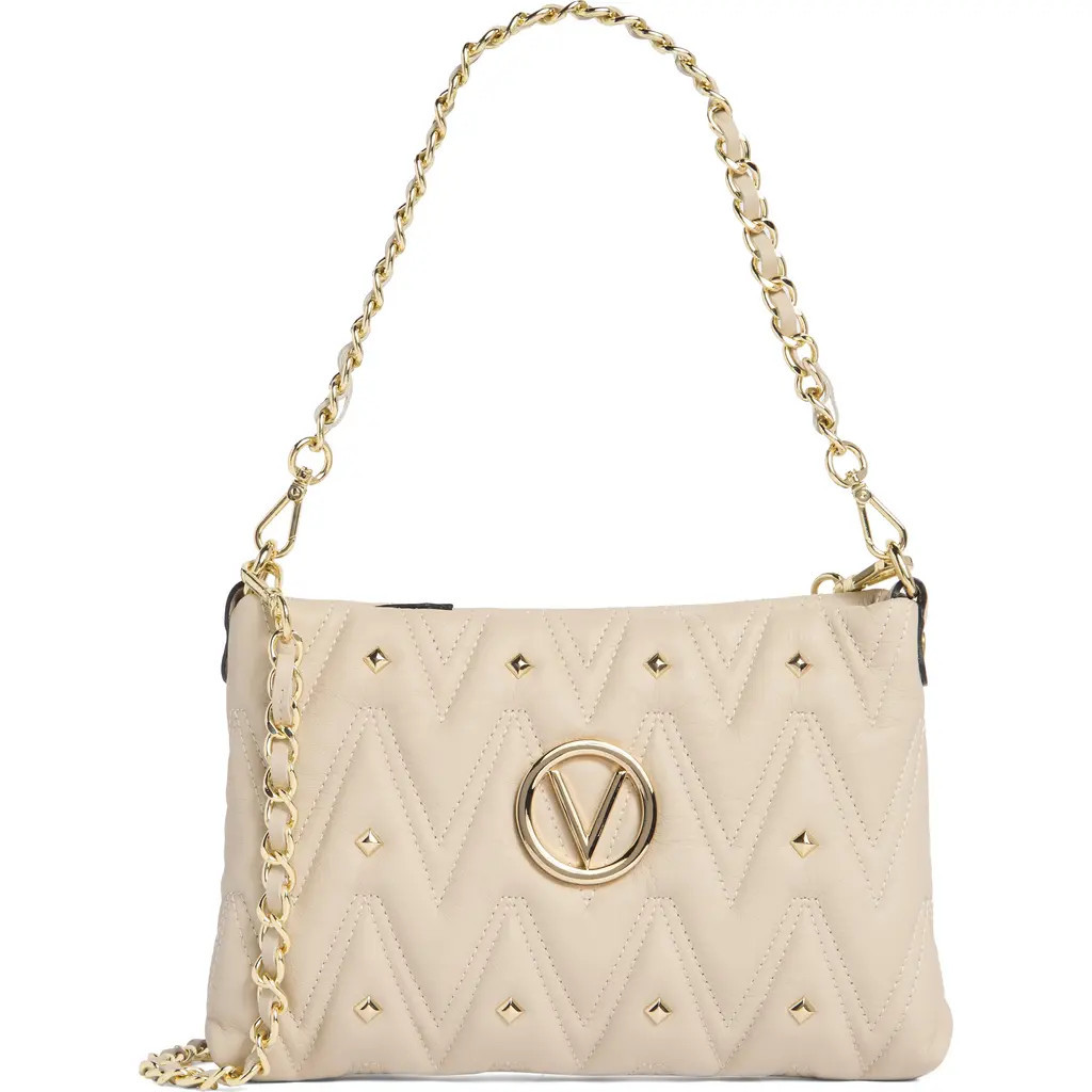 VALENTINO BY MARIO VALENTINO Vanille Diamond Quilted Leather Shoulder Bag in Ice( Ivory) at Nordstrom Rack | Nordstrom Rack
