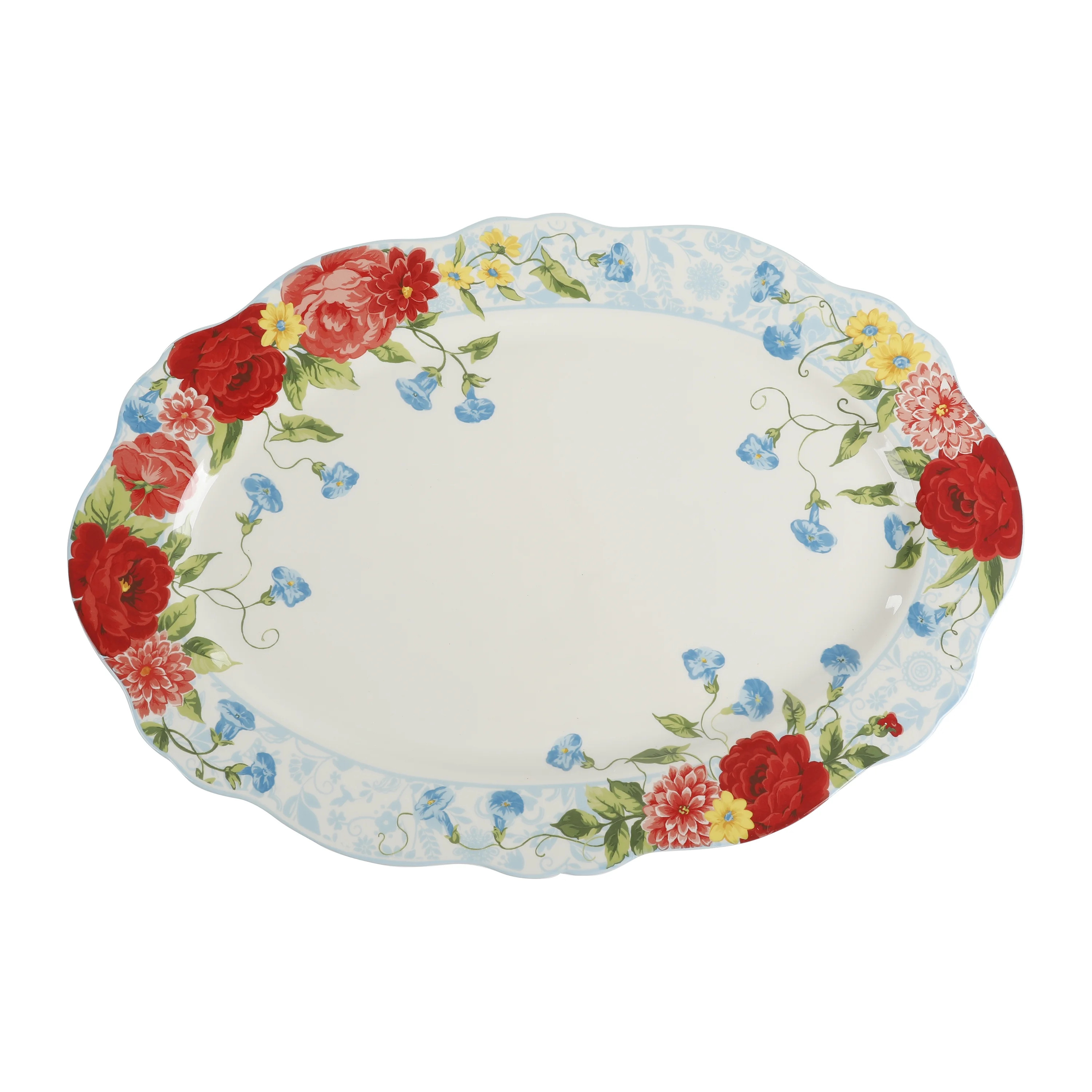 The Pioneer Woman Sweet Rose 21-Inch Oval Serving Platter | Walmart (US)