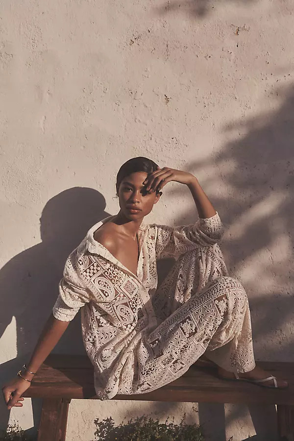 BLITHE Lace Pull-on Pants | Anthropologie (US)