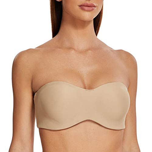 MELENECA Women's Strapless Bra for Large Bust Minimizer Unlined Bandeau with Underwire | Amazon (US)