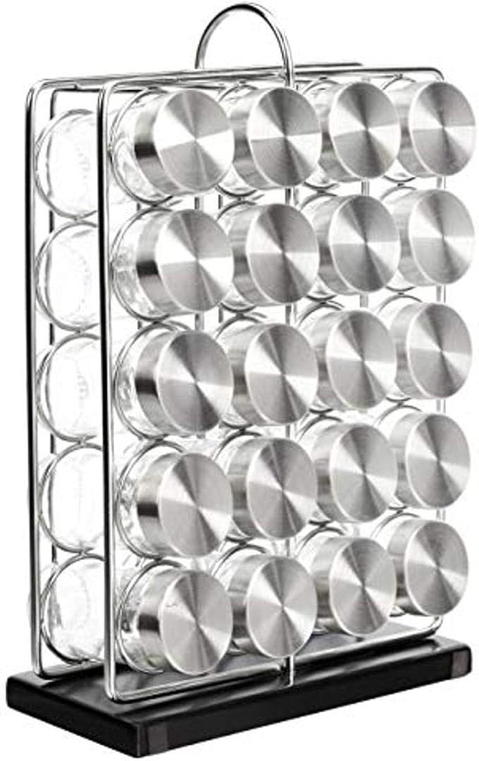Amazon Basics 20 Jars Spice Rack Organizer, Space-Saving Kitchen Organizer with Glass Spice Jars,... | Amazon (US)