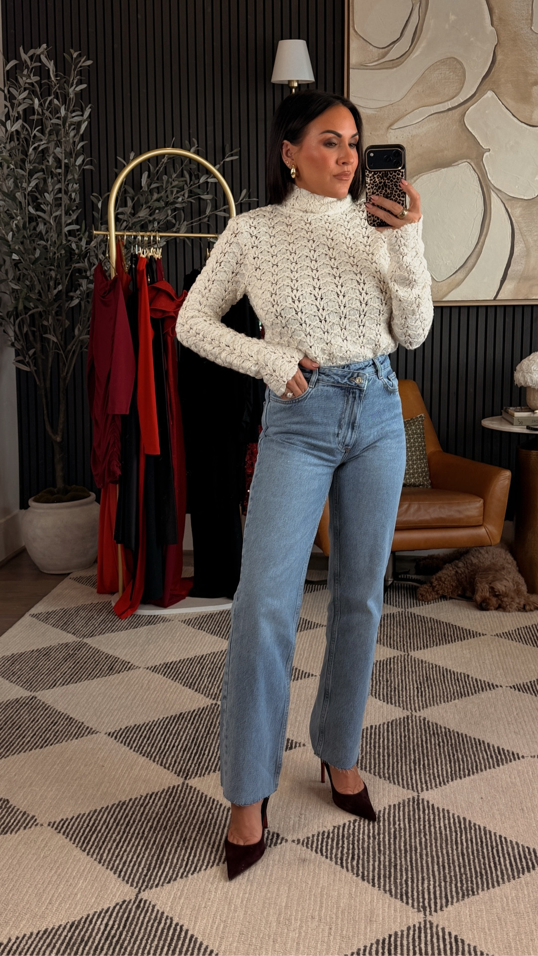 Love this look so much. 

Wearing a small in sweater 
26 in jeans 