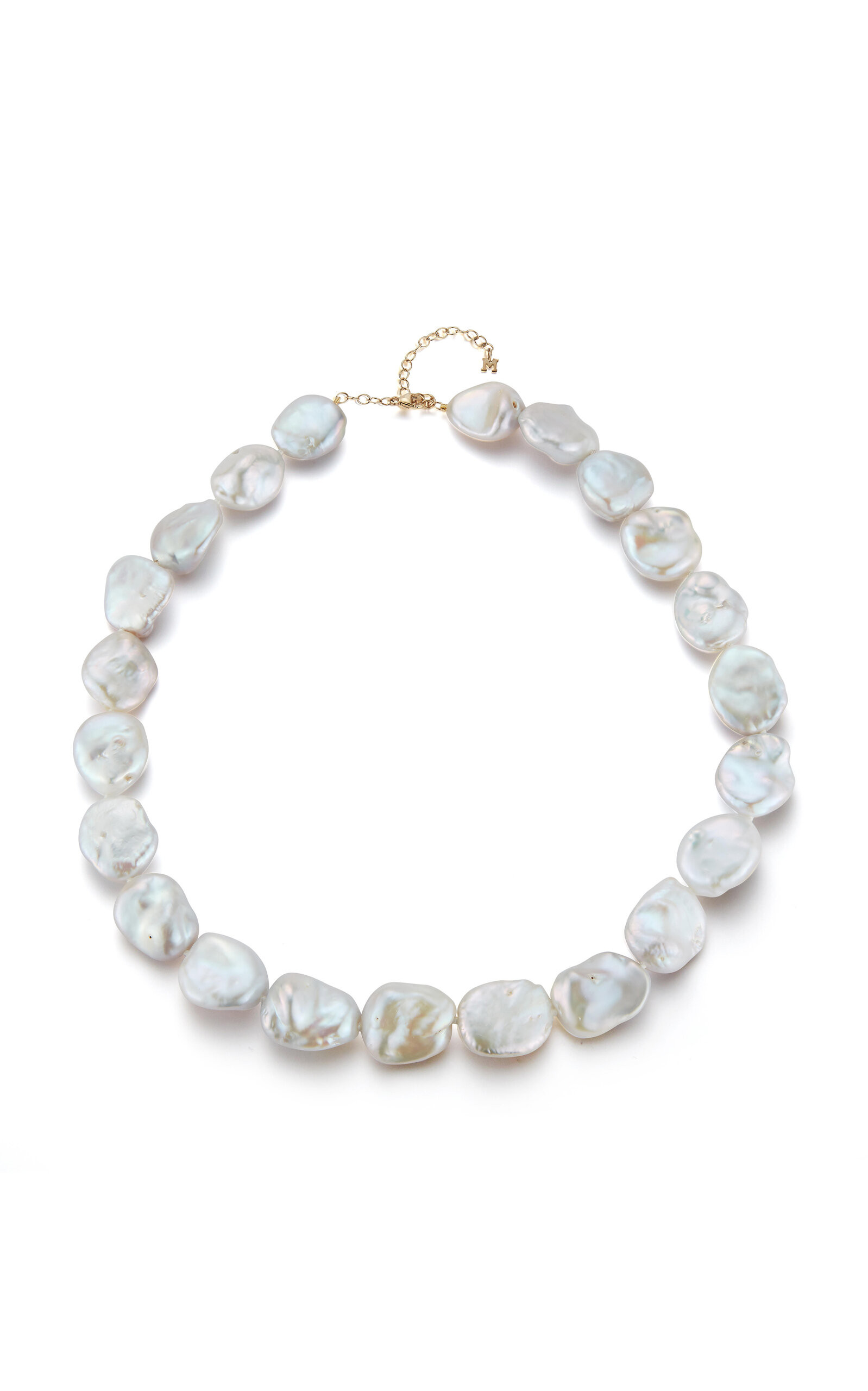 14K Yellow Gold Baroque Pearl Necklace | Moda Operandi (Global)