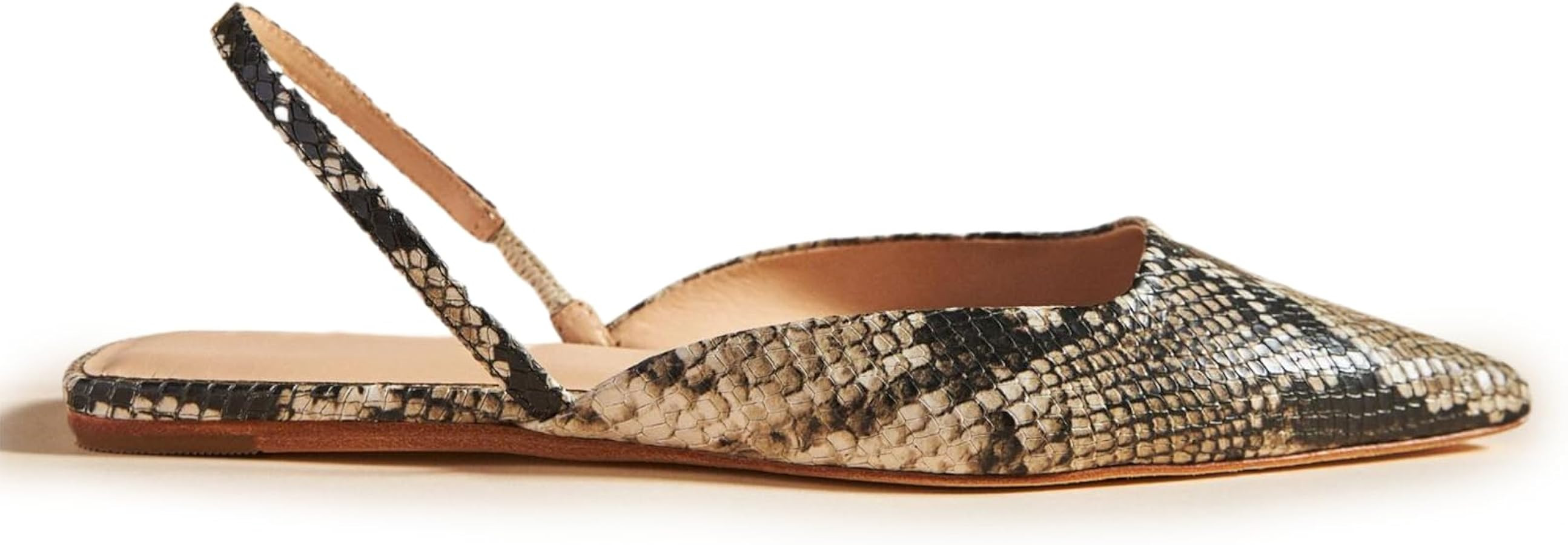 Slingback Flats for Women Pointed Toe Slip On Mules Flats Casual Comfortable Backstrap Dress Pump... | Amazon (US)