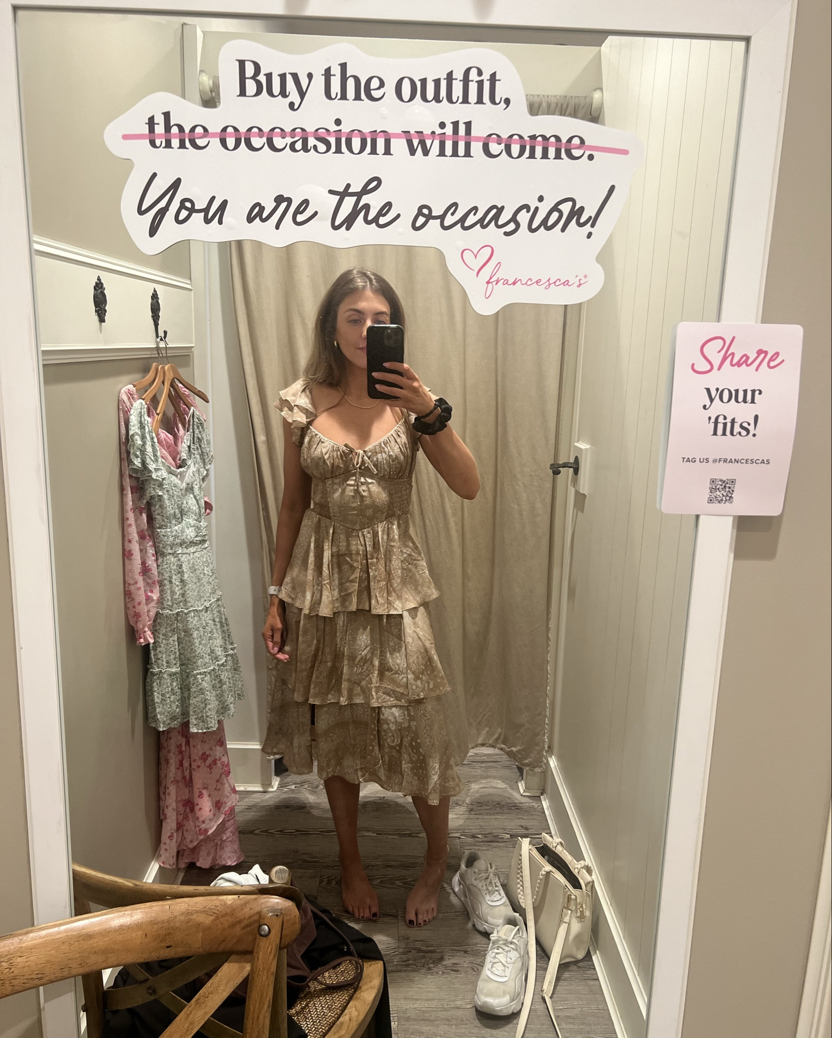 This with some cowboy boots 👌🏼- this dress keeps coming up when I search my actual dress. So it must be discontinued but this one is SO close!! 