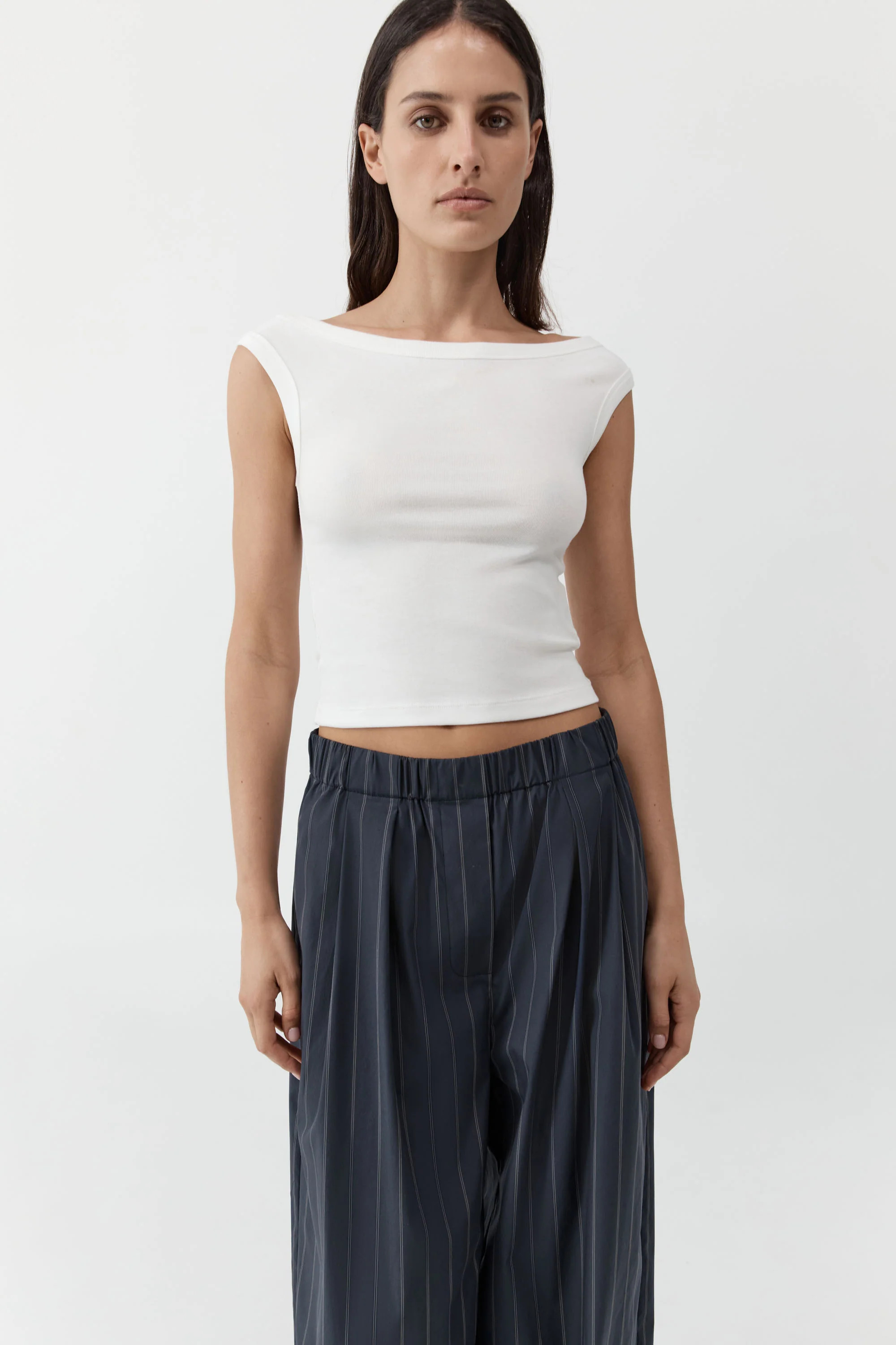 Organic Cotton Off Shoulder Top - White | St. Agni (US, UK, EU)