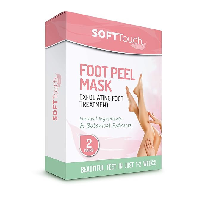 Soft Touch Foot Peel Mask - Pack of 2 Feet Peeling Masks for Dry, Cracked Heels & Calluses - Exfo... | Amazon (US)