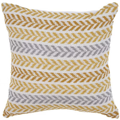 HomeRoots Set of Two 18" X 18" Orange Beach Chevron Cotton Zippered Pillow | Target