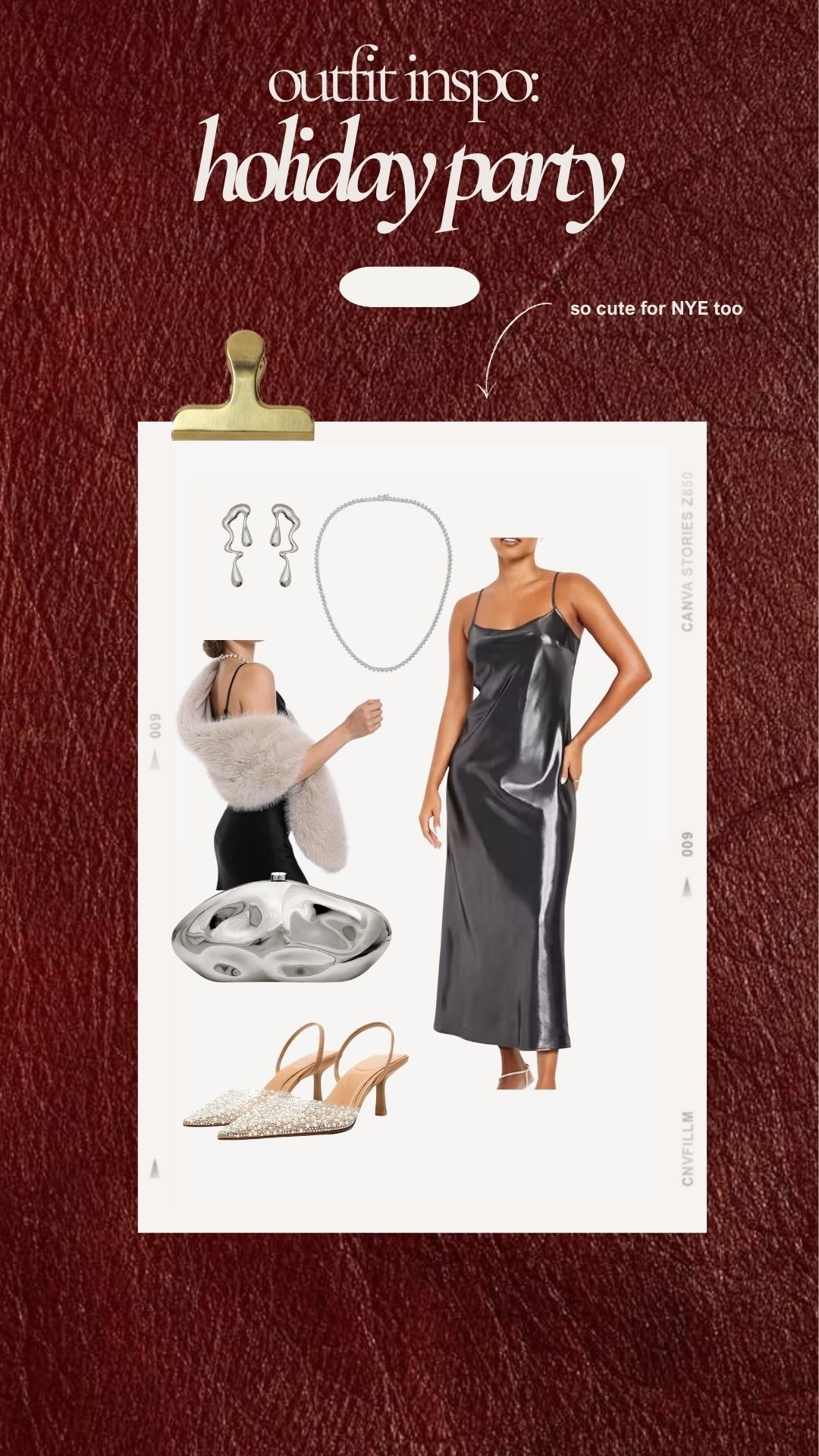 Holiday party outfit inspo, Christmas party, New Year’s Eve outfit, New Year’s Eve party, holiday outfit, metallic dress 