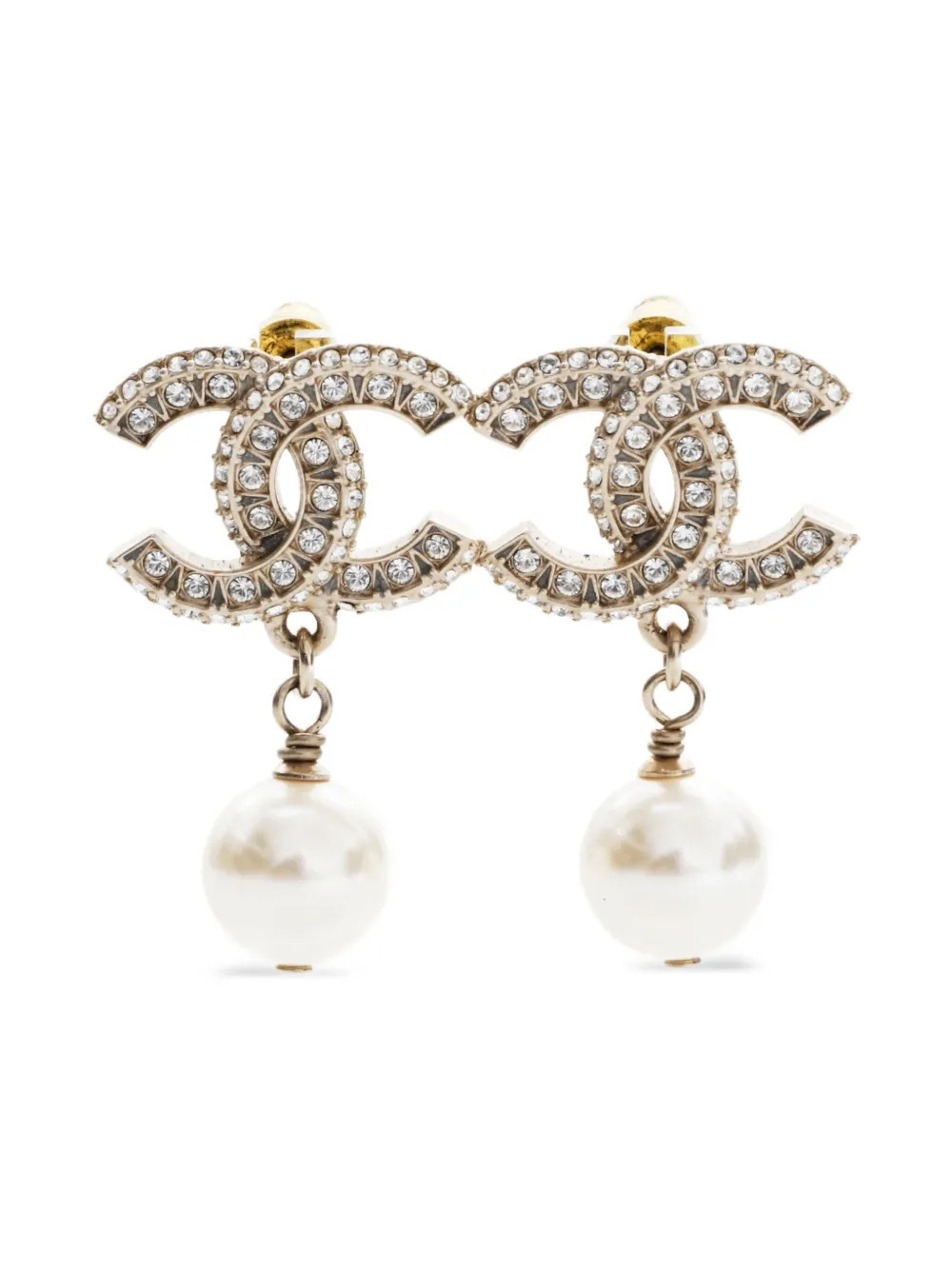 CHANEL Pre-Owned 2025 CC pearl earrings - Gold | Farfetch Global