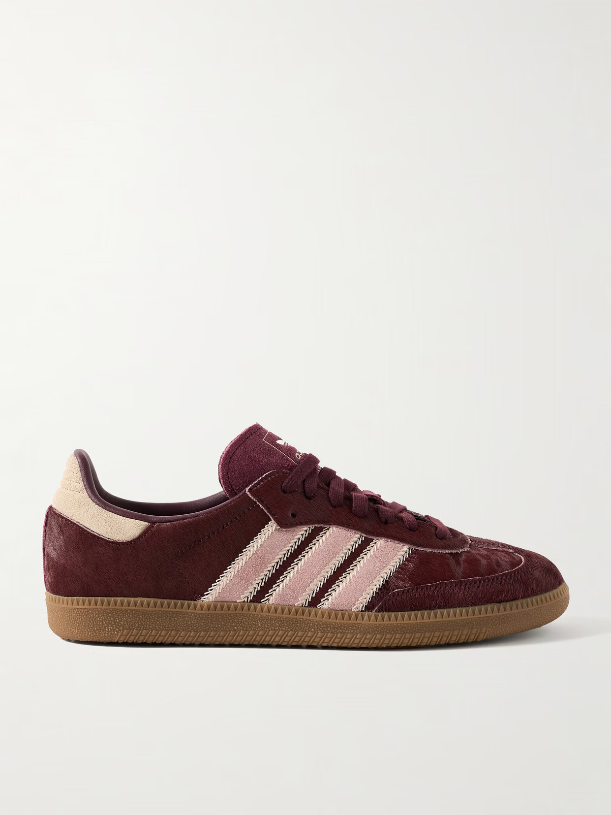 adidas Originals - Samba Og Suede-trimmed Calf Hair Sneakers - Burgundy | NET-A-PORTER (UK & EU)