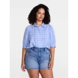 Scenario Women's Button Front Shirt with Puff Sleeves, Sizes XS-XXXL | Walmart (US)
