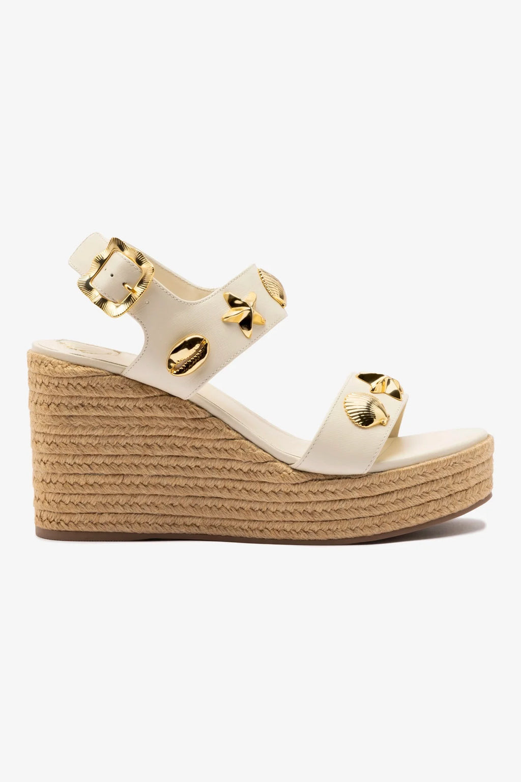Madison Hi Espadrille In Ivory Saffiano | Larroude