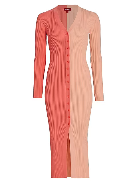 STAUD Shoko Colorblock Body-Con Sweaterdress | Saks Fifth Avenue