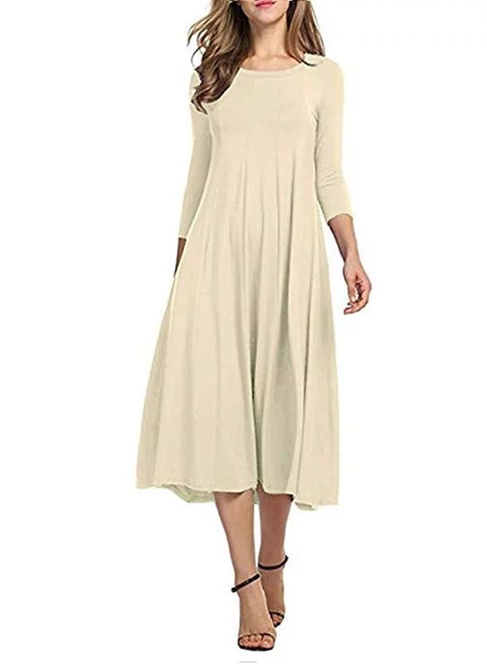 Women Dress Clearance Casual Half Sleeve Loose Ladies Evening Long Maxi Dress - Walmart.com | Walmart (US)