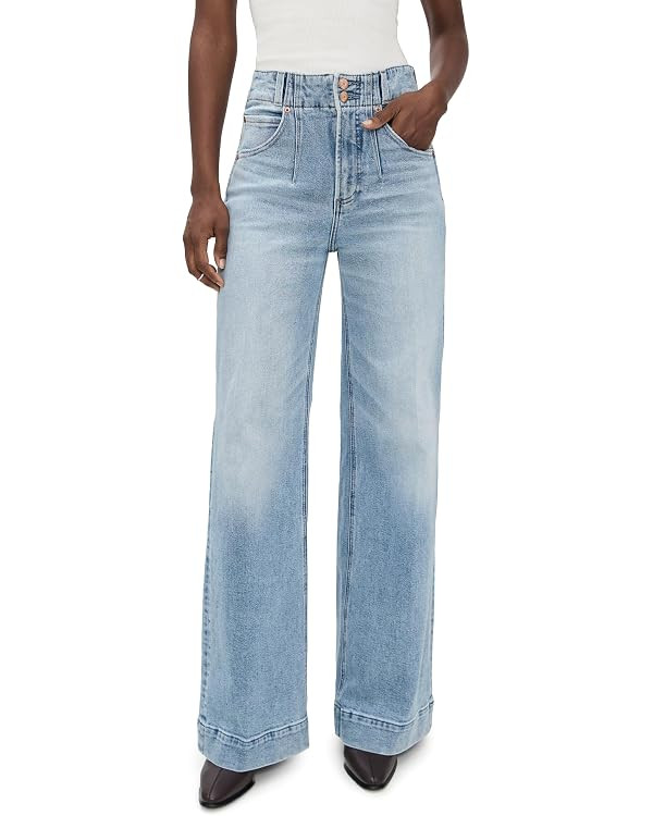 PISTOLA Lana Crop - Women’s High Rise Cropped Wide Leg Jeans, Raw Hem | Amazon (US)