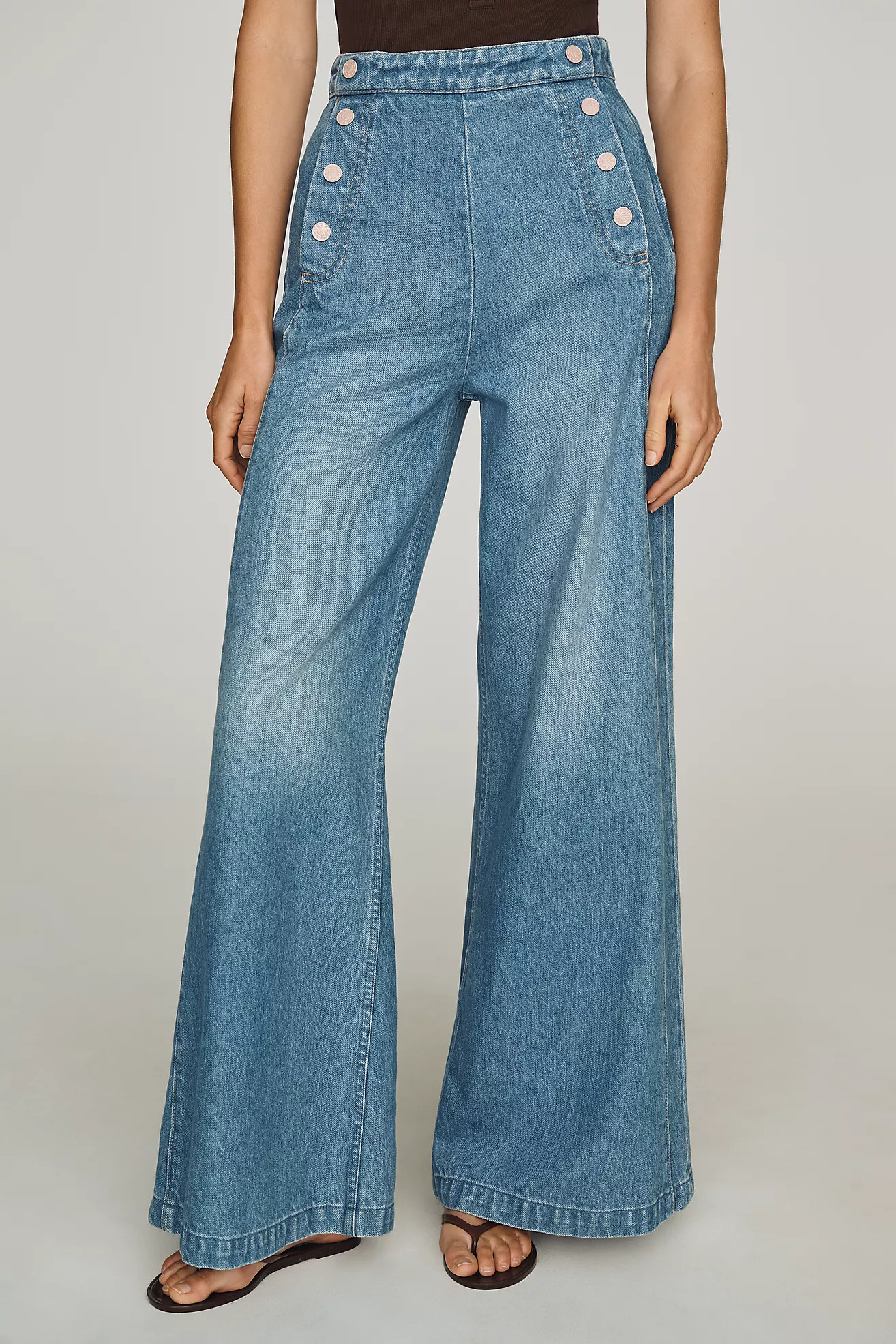 MOTHER Sugar Cone Sailor High-Rise Wide-Leg Jeans | Anthropologie (US)