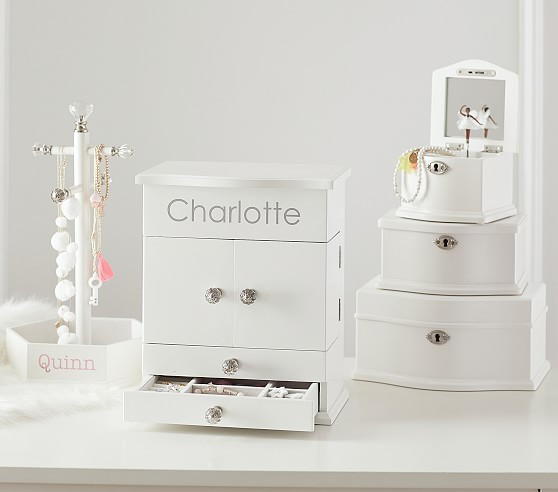 White Abigail Jewelry Box Collection | Pottery Barn Kids