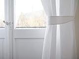 Pure white linen curtain tie back. Linen curtain holdback. Linen drapery tie back | Amazon (US)