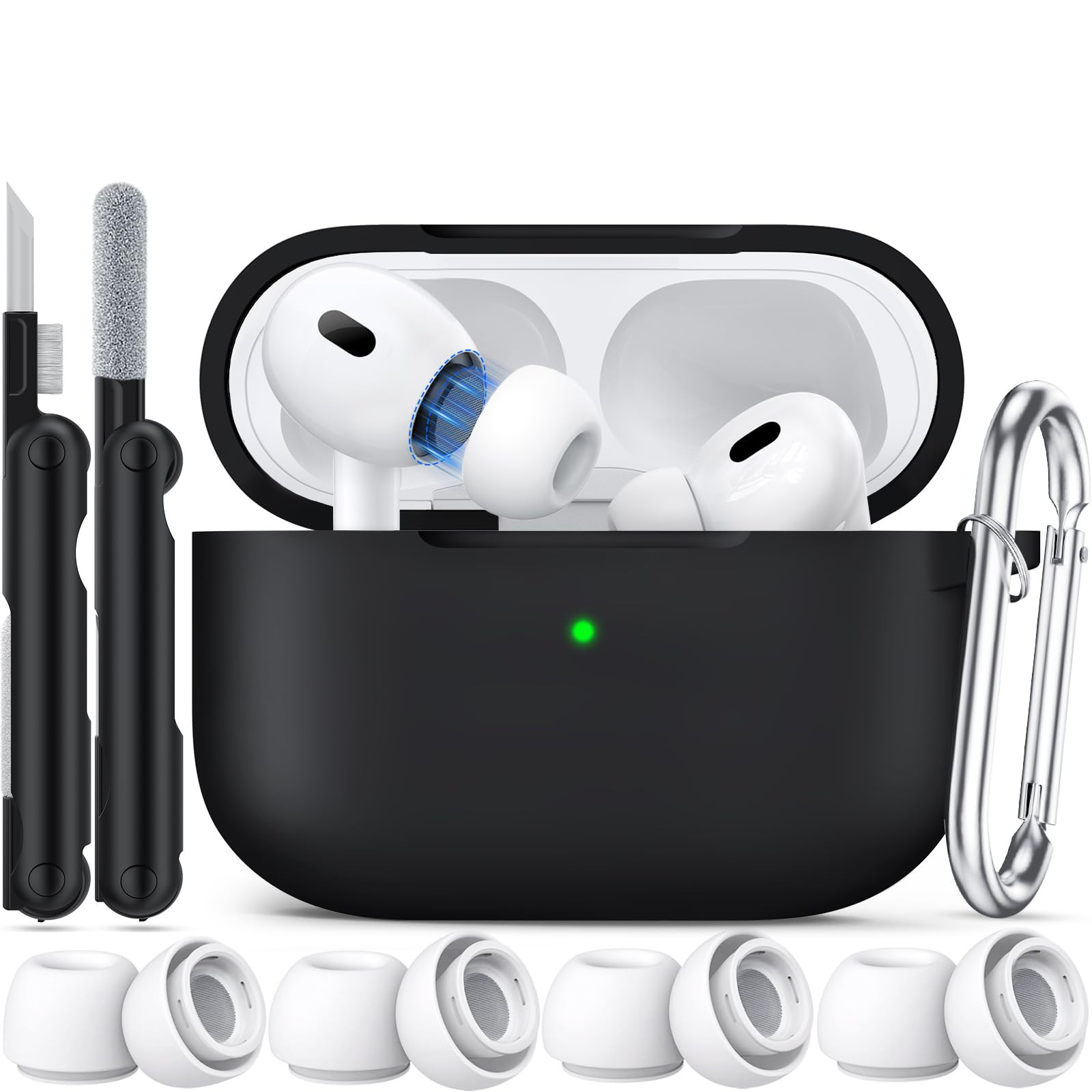 for Airpods Pro 2 Case 2023/2022/2019 with Cleaner kit,Silicone Protection AirPod Pro Case Cover ... | Amazon (US)