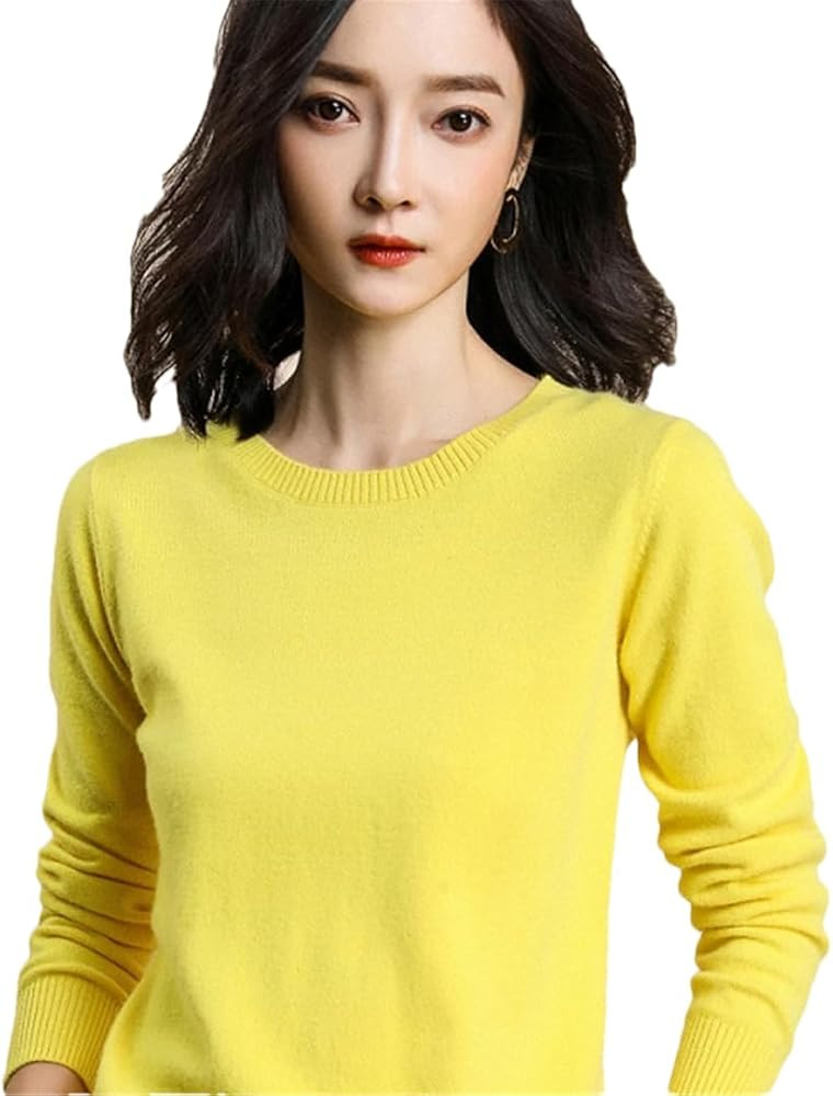 Bollrllr Ladies Knitted O Neck Sweater Pullover Spring Autumn Ladies Sweater Slim Fit Casual Long... | Amazon (US)