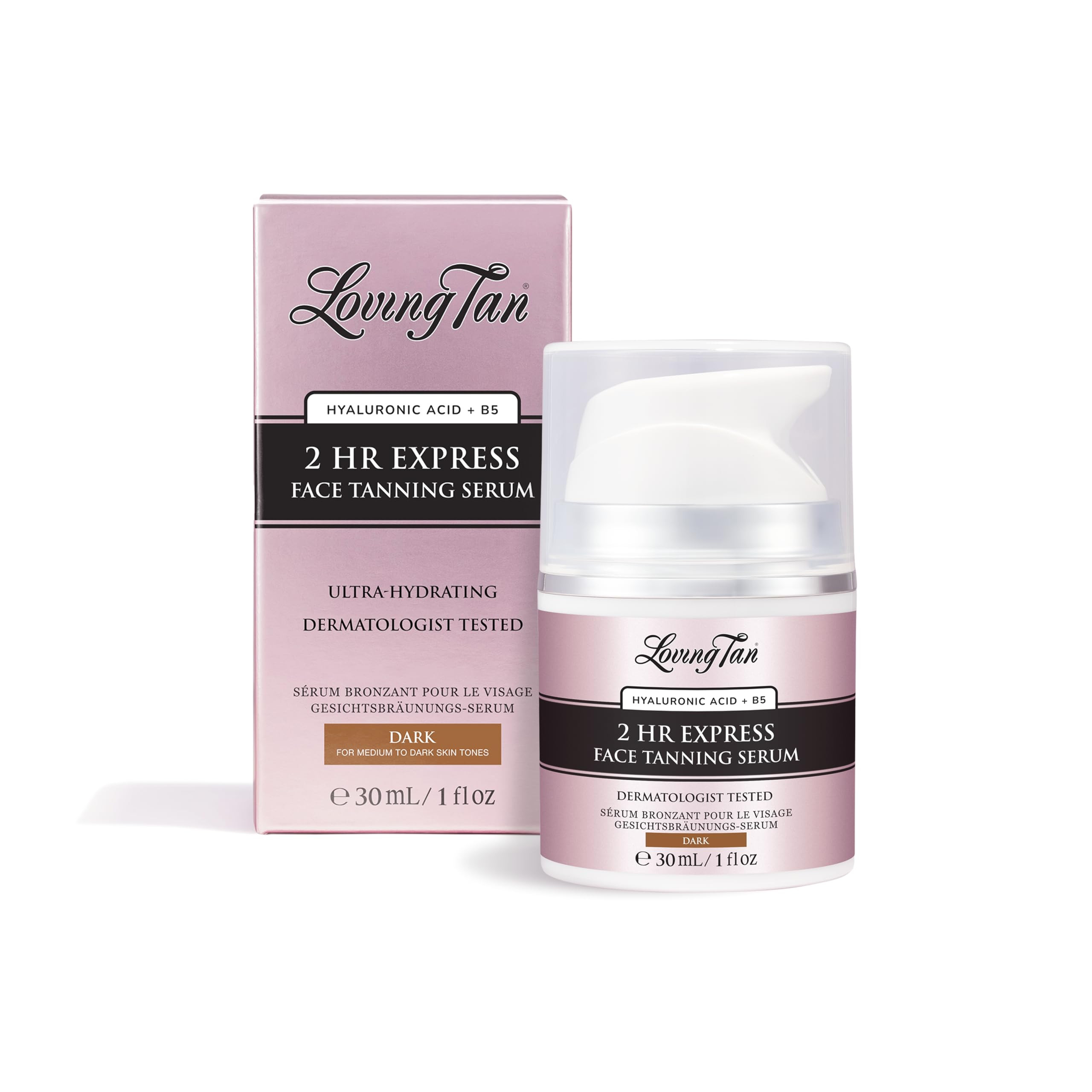 Loving Tan NEW 2 Hr Express Face Tanning Serum, Dark - Hydrating, Natural-Looking Glow Sunless Se... | Amazon (US)