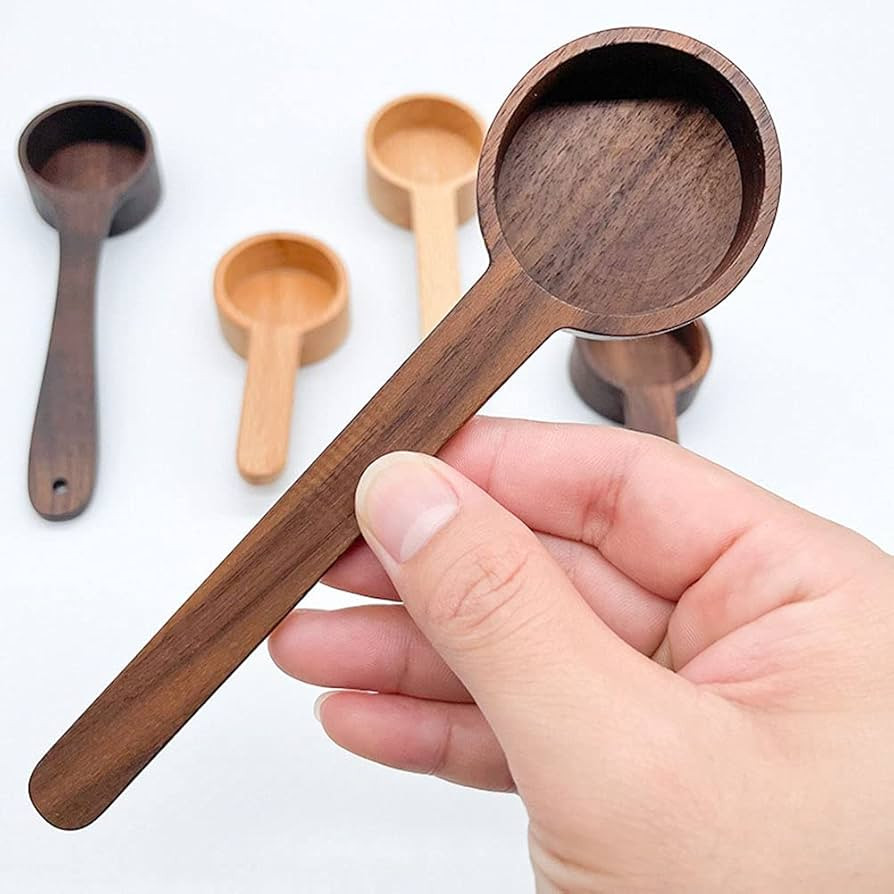 Wooden Scoops for Canisters, Coffee Scoop,Korean Style 6.61 inch Wooden Coffee Ground Spoon, Meas... | Amazon (US)