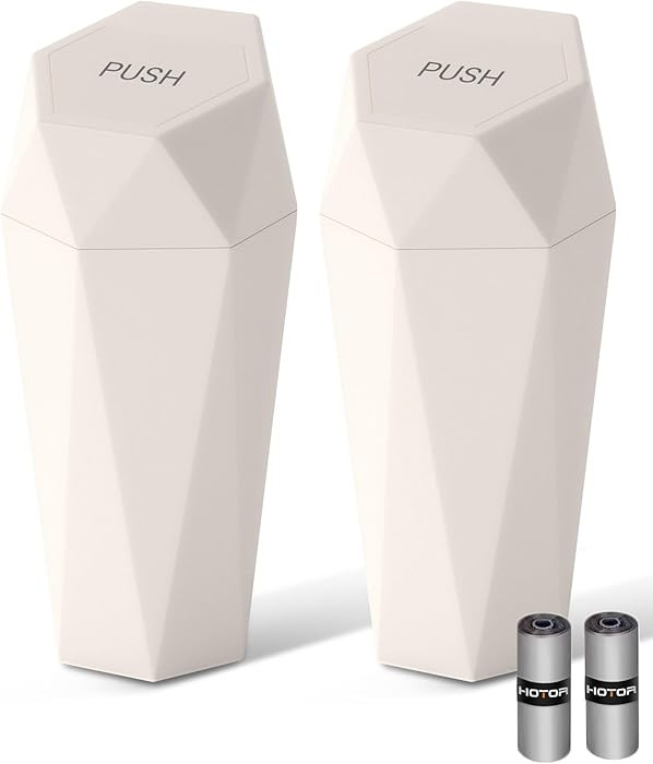 HOTOR Car Trash Can with Lid - 2 Pack, Car Accessories for Interior, Leakproof Vehicle Garbage Ca... | Amazon (US)