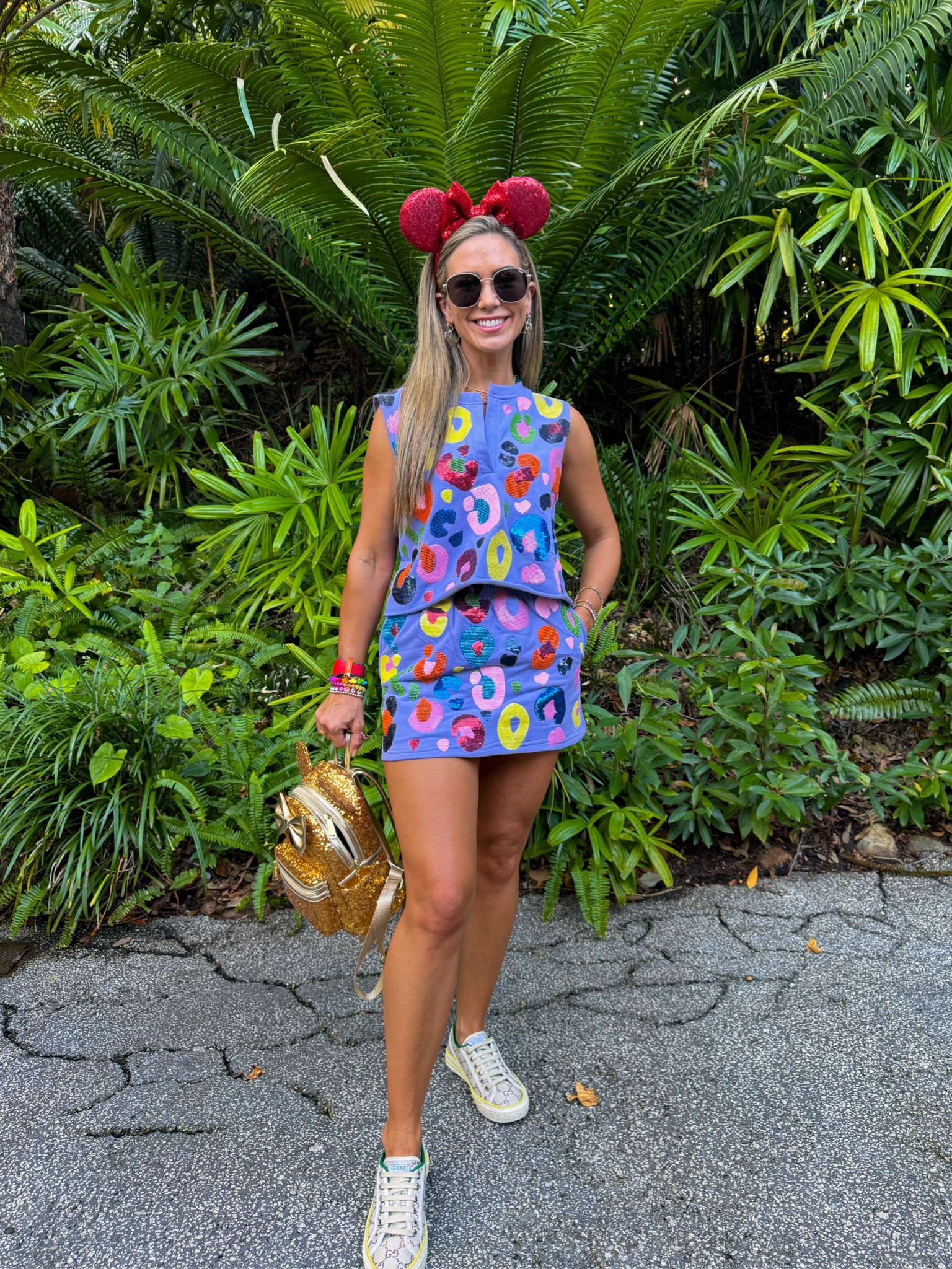 Queen of Sparkles. Outfit inspo. Outfit ideas. What I wore. Animal kingdom. Leopard. 

OOTD. Disney outfit. Disney vacation outfit. Loungefly. Gucci sneakers.

#LTKU #LTKShoeCrush #LTKStyleTip