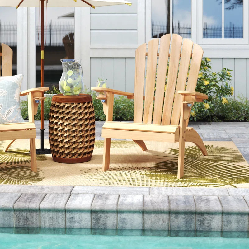 Cynthia Teak Oversized Adirondack Chair with Cup Holder | Wayfair North America
