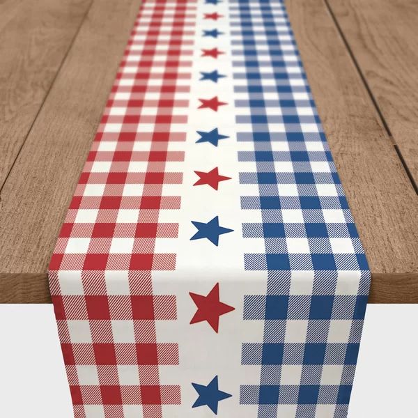 Shedeck Rectangle Gingham Independence Day Cotton Table Runner | Wayfair North America