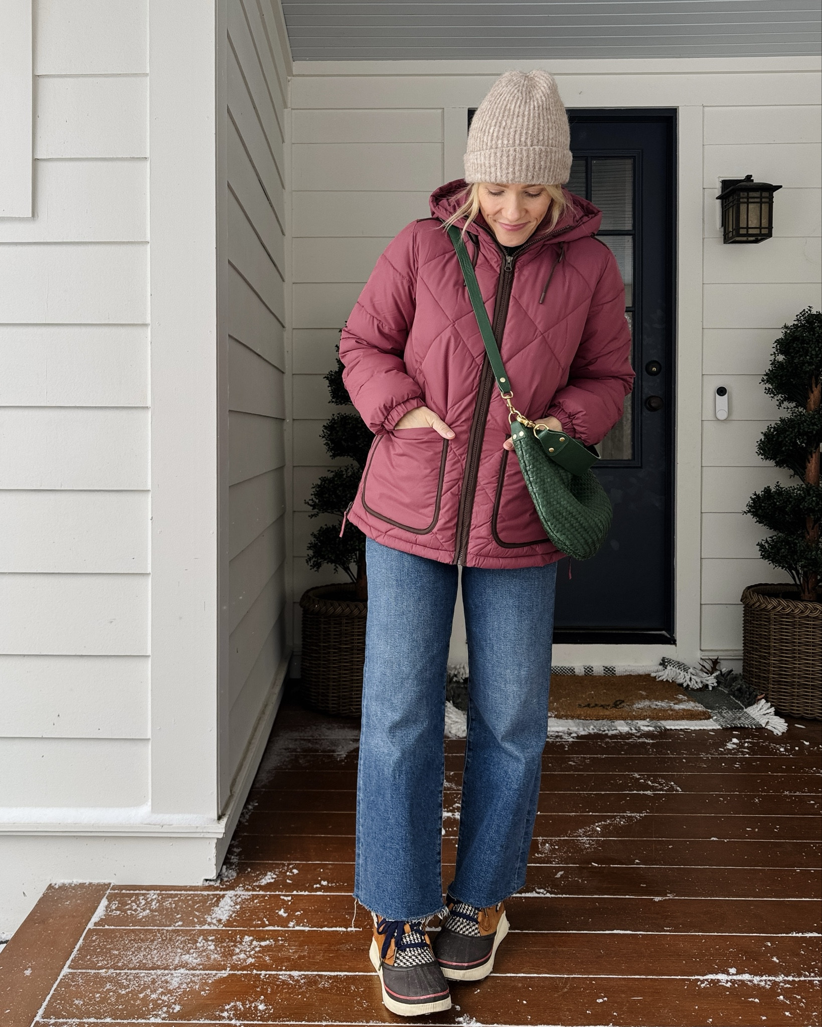 J.Crew layering tee & Alex Mill Taylor cardigan wearing my regular size small ~ Agolde Harper crop jeans are an everyday favorite with just the right amount of stretch (true to size, 5'3") ~ Lands End typically runs small but wearing my regular size small in this jacket, also comes in a longer style ~ Clare V Moyen Messenger ~ Sorel waterproof boots ~ thick & warm KULE socks ~ EBY underwear size up to medium ~ Merit Flush Balm in LeBonBon ~ xo, Claire 

#LTKSeasonal #LTKootd #LTKPetite