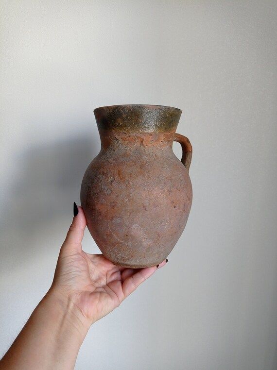 Vintage Clay Vase Rustic Vase Old Red Clay Pot Wabi Sabi - Etsy UK | Etsy (UK)