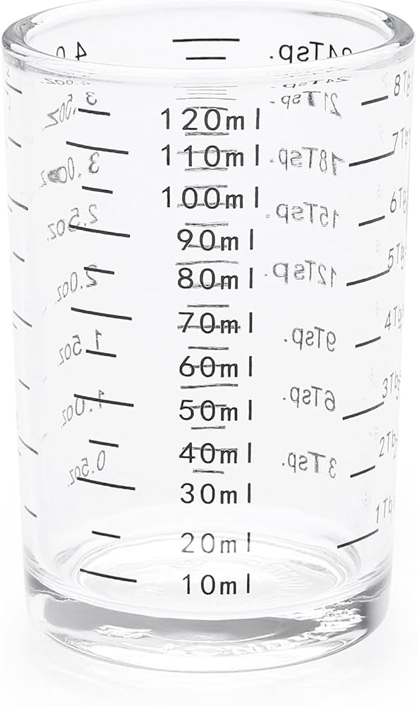 BCnmviku Measuring Cup Shot Glass 4 Ounce/120ML Liquid Heavy High Espresso Glass Cup Black Line (... | Amazon (US)