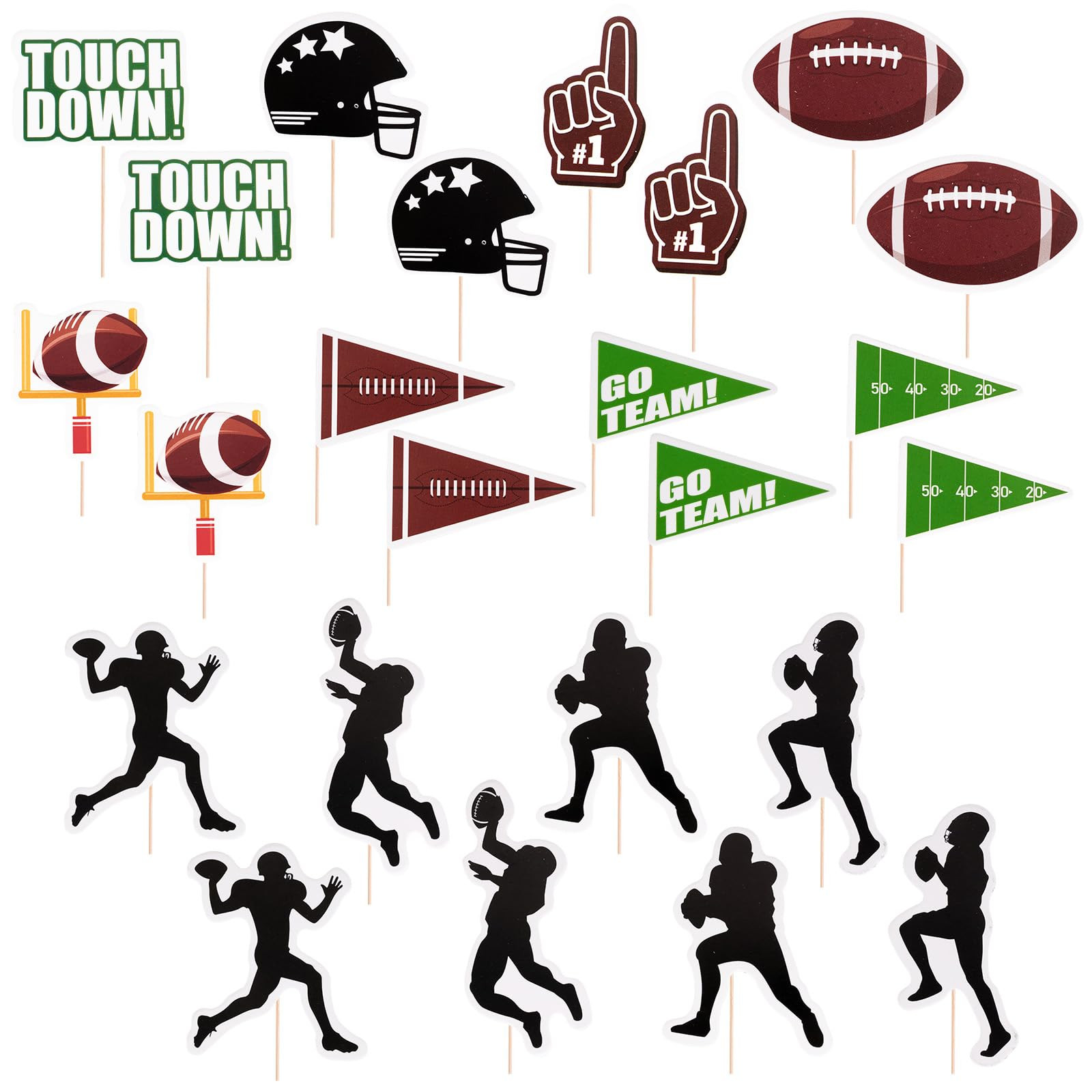 Sucrain 24pcs Football Cupcake Toppers,Disposable Foot Ball Themed Toothpicks, Cocktail Picks for... | Amazon (US)