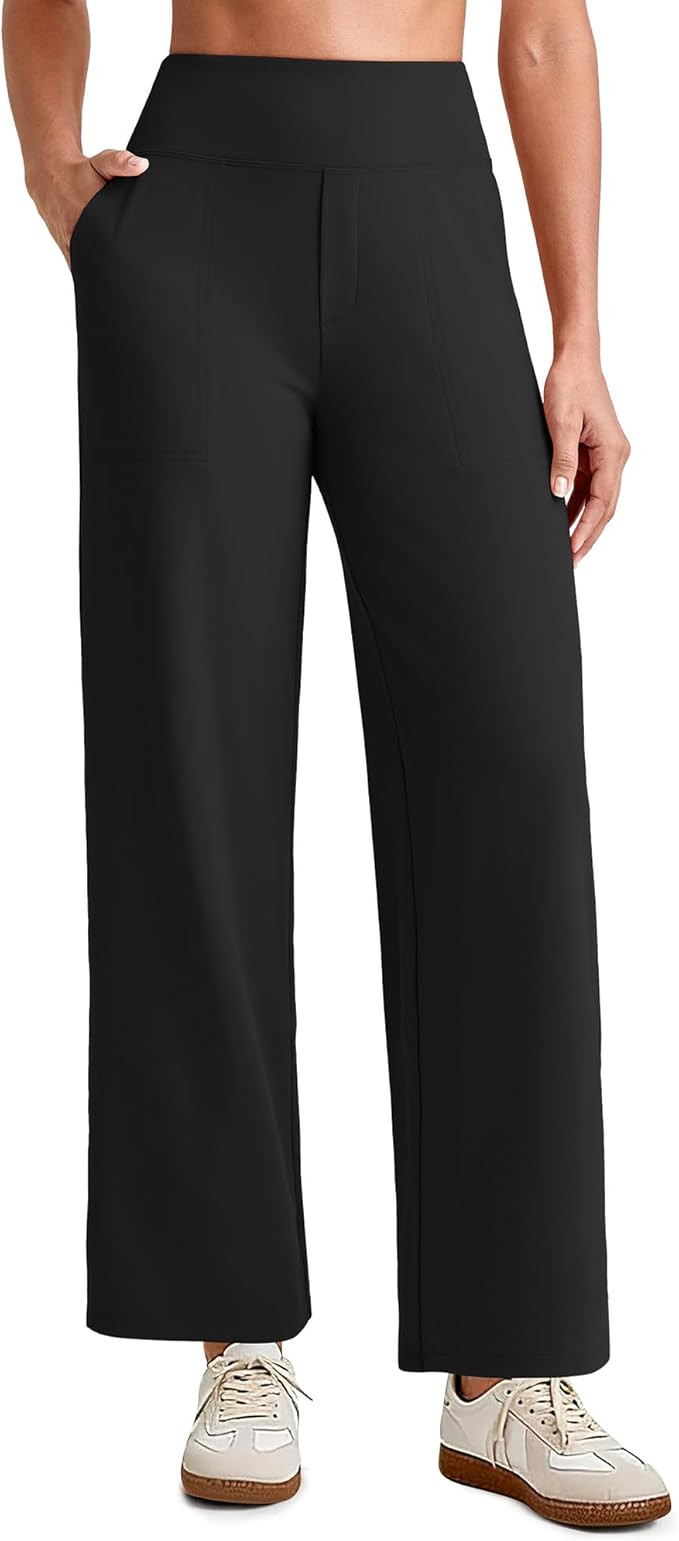 G4Free EverGoing Wide Leg Ankle Pants for Women 7/8 Length Yoga Dress Pants High Waist Stretch wi... | Amazon (US)