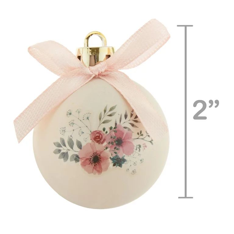 Blushful 12 Count 4cm Pink Christmas Mini Decorative Ornament Set, by Holiday Time | Walmart (US)