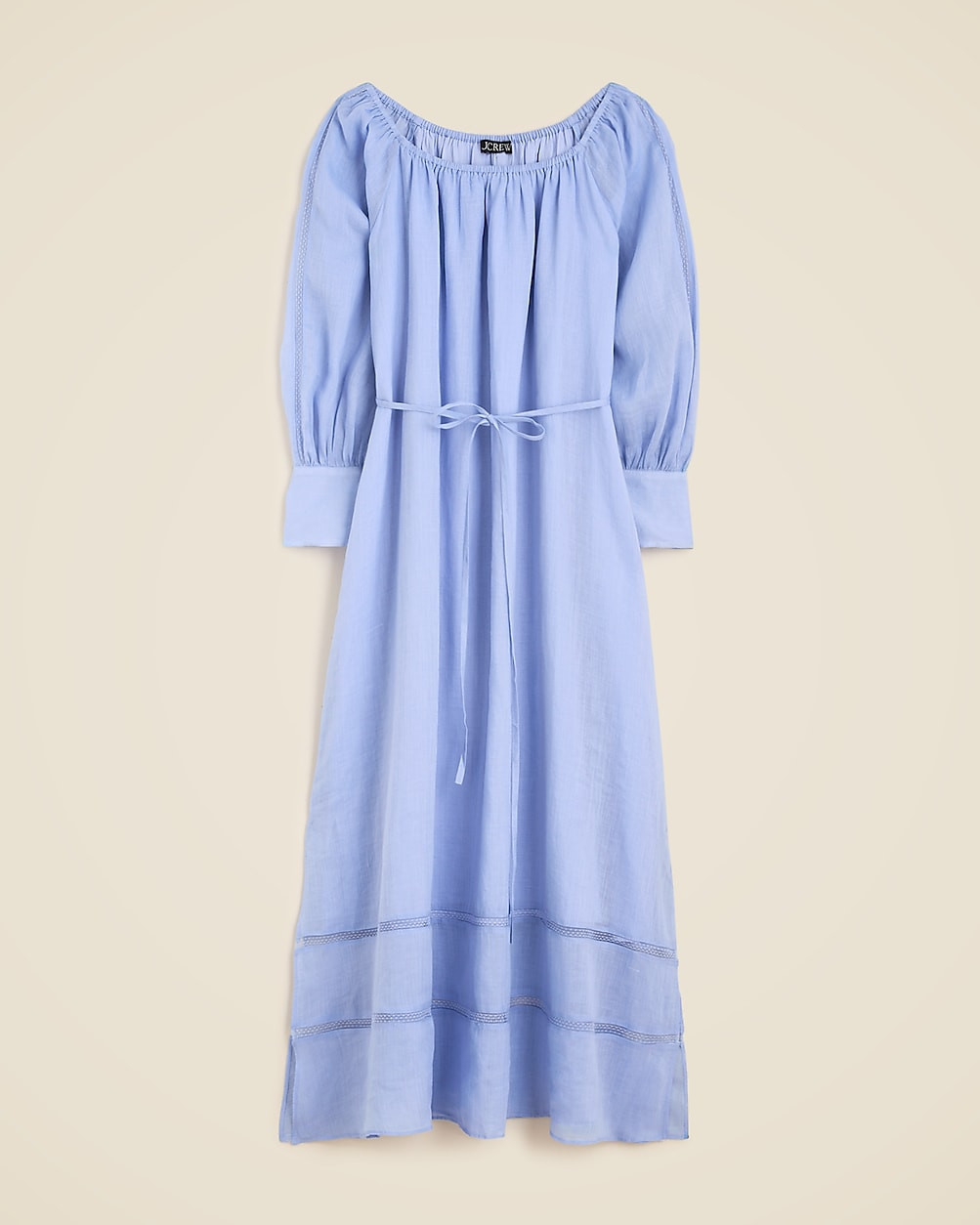 Gathered maxi dress in ramie | J. Crew US