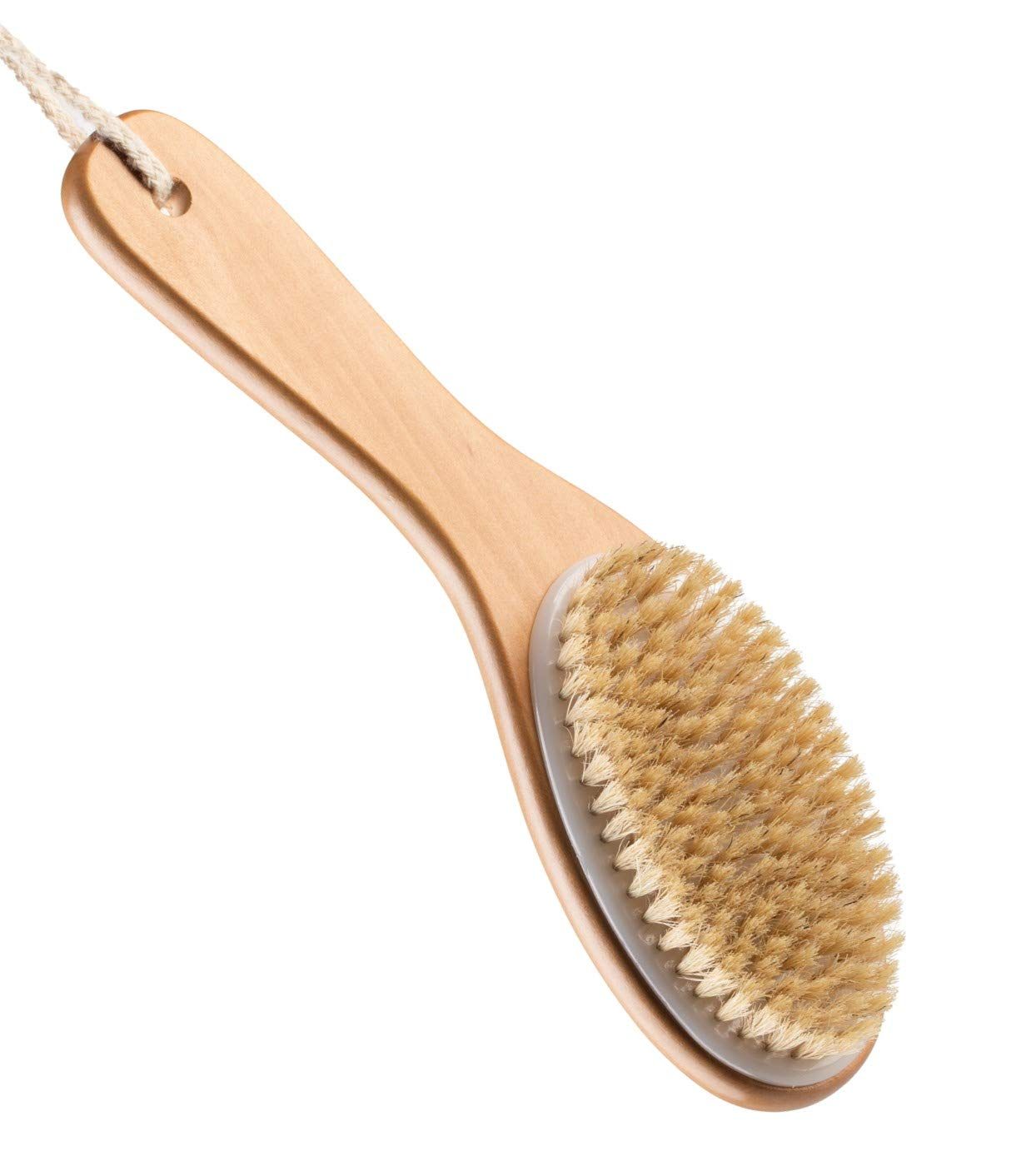 100% Natural Boar Bristle Body Brush with Contoured Wooden Handle | Amazon (US)