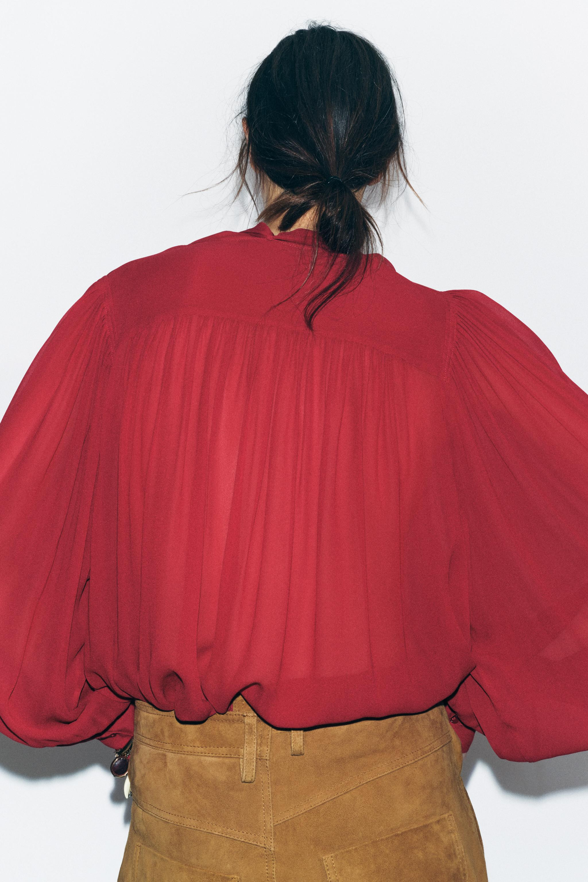 ZW COLLECTION TIE BLOUSE | Zara US